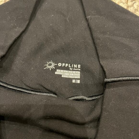 Aerie Offline Real Me Extra Bootcut Leggings Black Sz M Active Casual Lounge - Picture 5 of 5